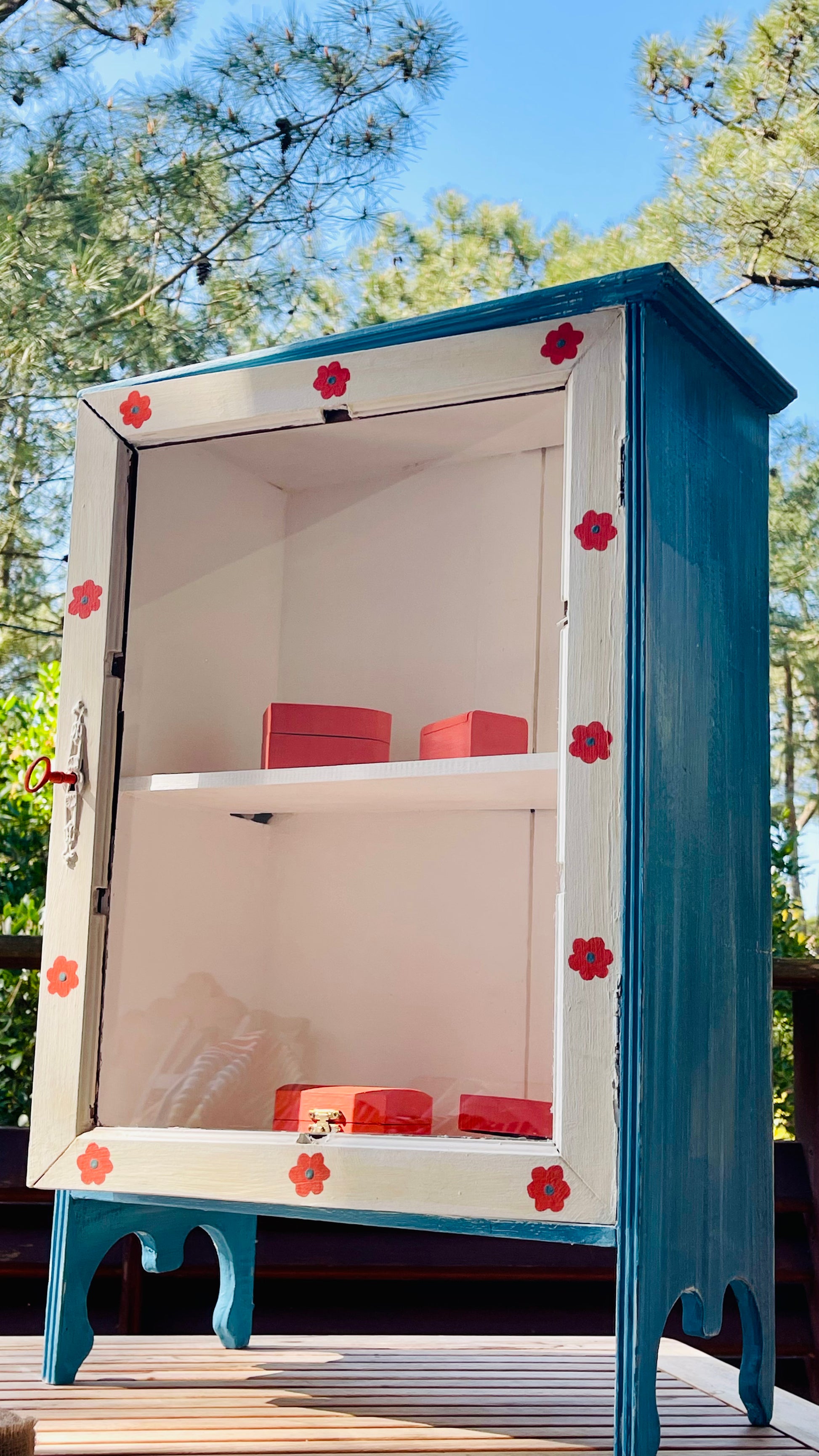 VENDU - Vitrine de coquelicots